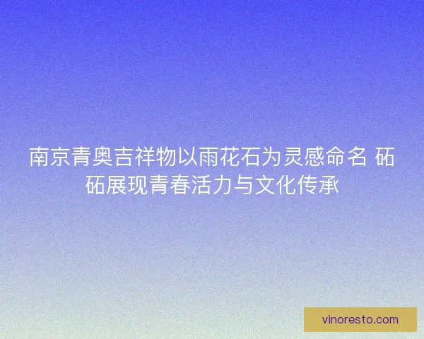 南京青奥吉祥物以雨花石为灵感命名 砳砳展现青春活力与文化传承